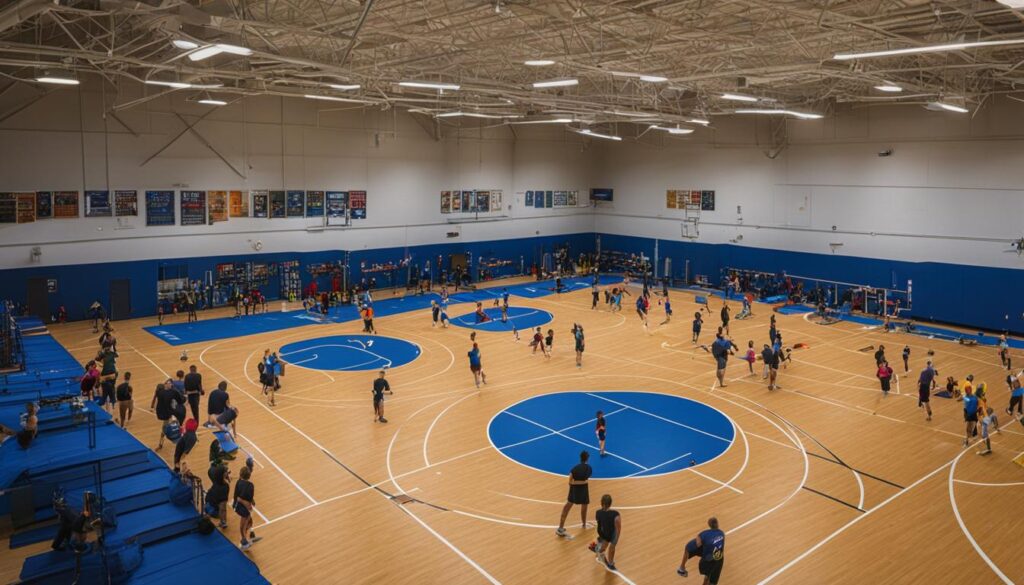 Indoor sports facility maintaining a smooth flow